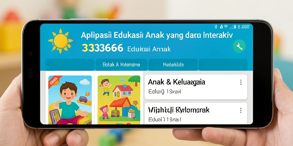 Antarmuka interaktif aplikasi Edukasi Anak yang menarik.