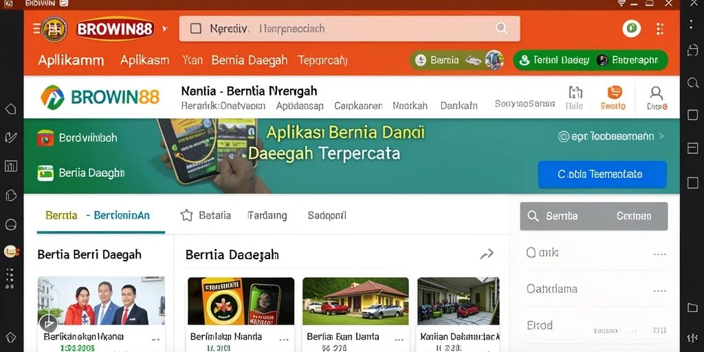Tampilan antarmuka BROWIN88 yang modern dan informatif.