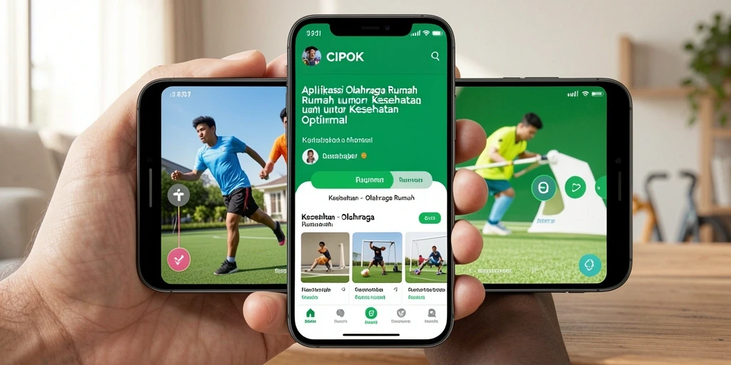 Tampilan antarmuka aplikasi CIPOK yang user-friendly untuk olahraga rumah.