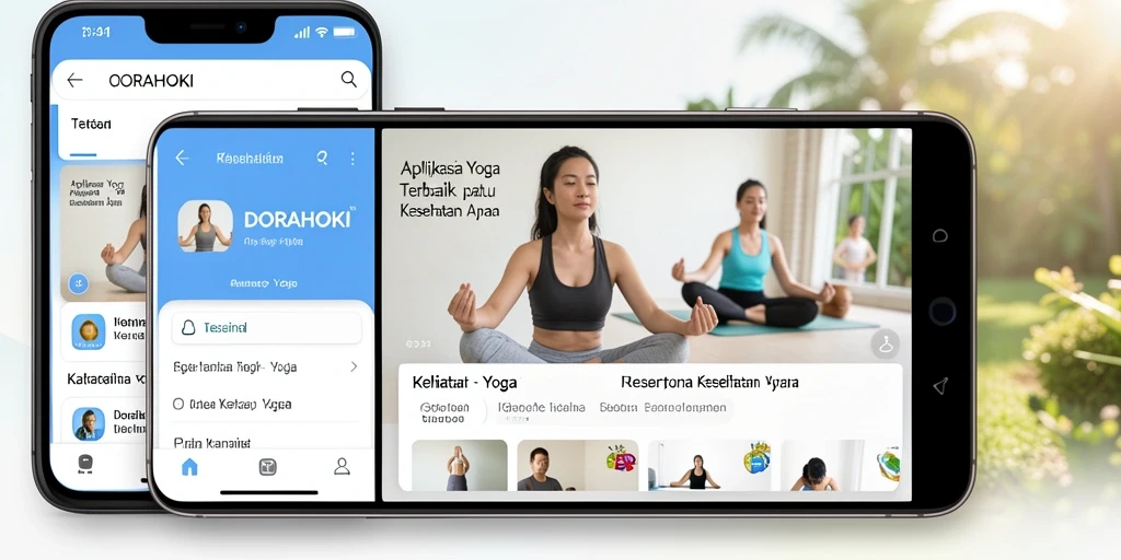 Tampilan antarmuka DORAHOKI yang mudah digunakan untuk latihan Yoga.