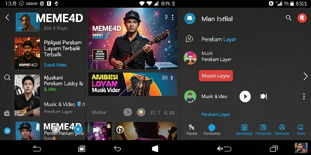 Antarmuka aplikasi MEME4D dengan fitur Perekam Layar yang mudah digunakan.