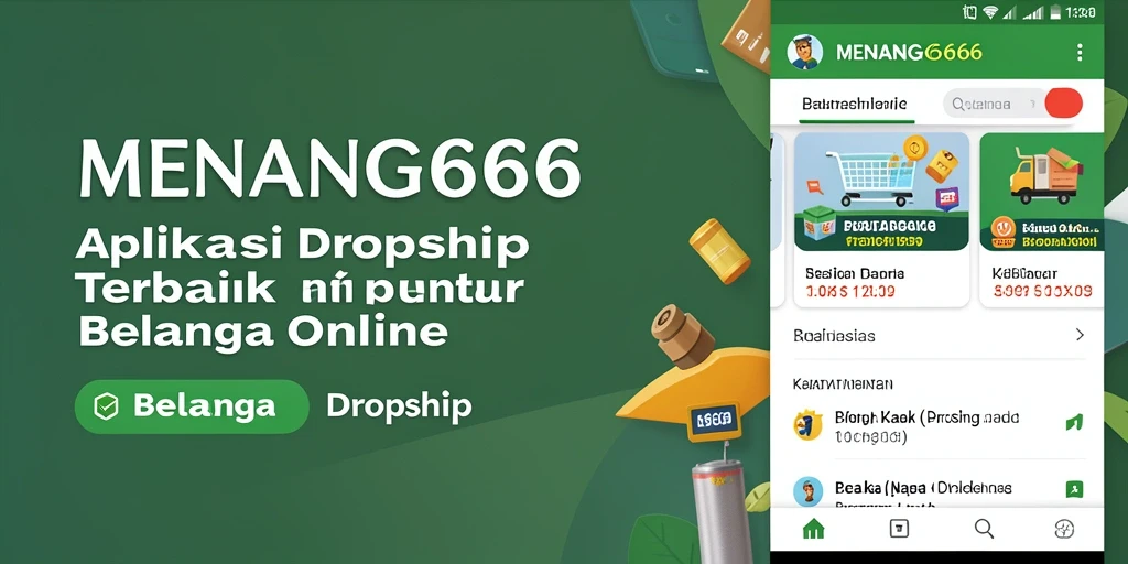 Tampilan antarmuka aplikasi MENANG666 untuk berbelanja Dropship.