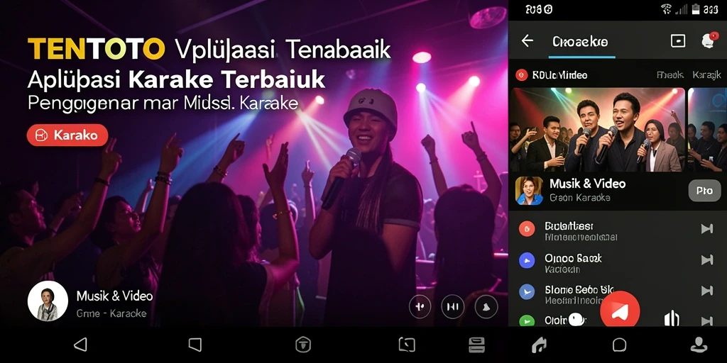 Antarmuka aplikasi TENTOTO dengan fitur Karaoke yang menarik.